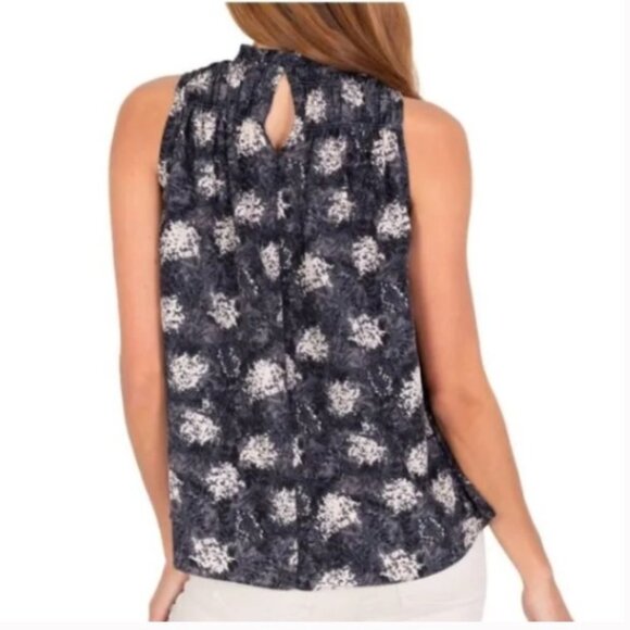 NEW Joie Black Gray White Sleeveless High Neck Blouse Top in Baltic Print - Picture 3 of 9
